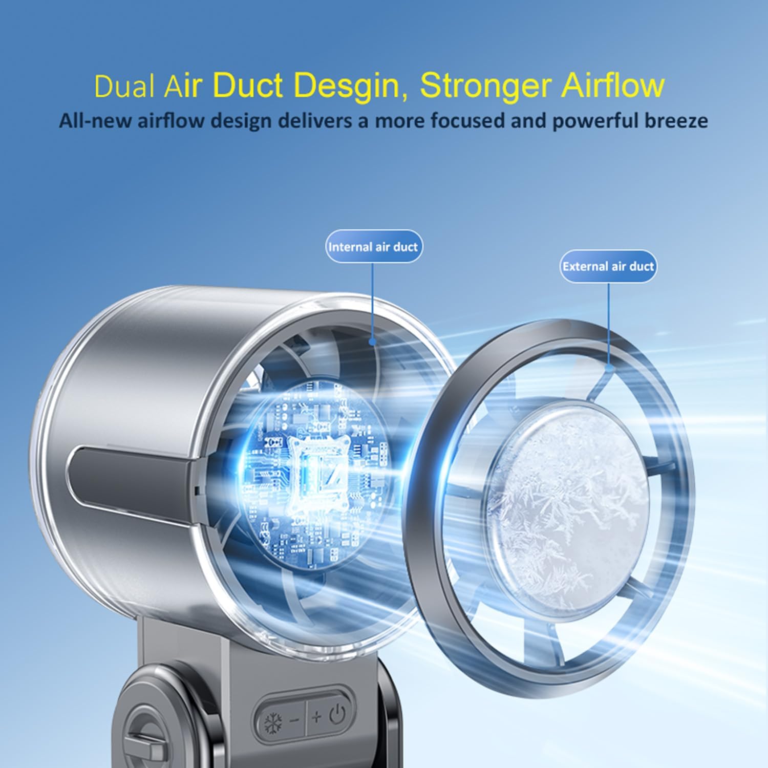 Portable Handheld Fan, Rechargeable Battery Powered with High-Speed Turbo for Strong Wind & Rapid Cooling, Aesthetic Design Hand Fan