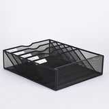 6 Tier Desktop File Organiser, Wall Mount Magazine Rack, Mesh Desk Organizer, Vertical Hanging Document Tray for Stationery, Mail, Paper and Letter Envelope, Book Holder