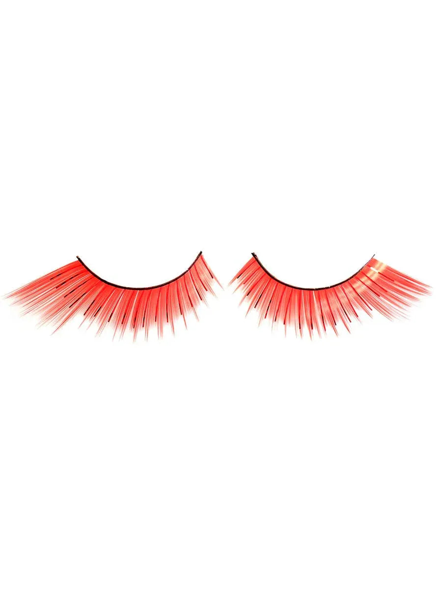 Winged Red False Eyelashes with Tinsel Highlights