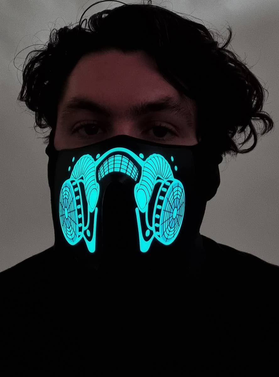 Biohazard Gas Mask Sound Activated Light Up Mask