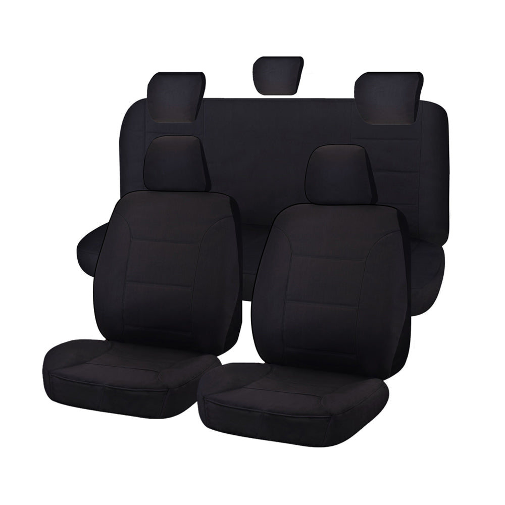 Automotive Parts: Seat Covers for TOYOTA HILUX SR - SR5 4X4 KUN26R - GGN25R 04/2005 - 06/2015 S DUAL CAB UTILITY FR BLACK CHALLENGER