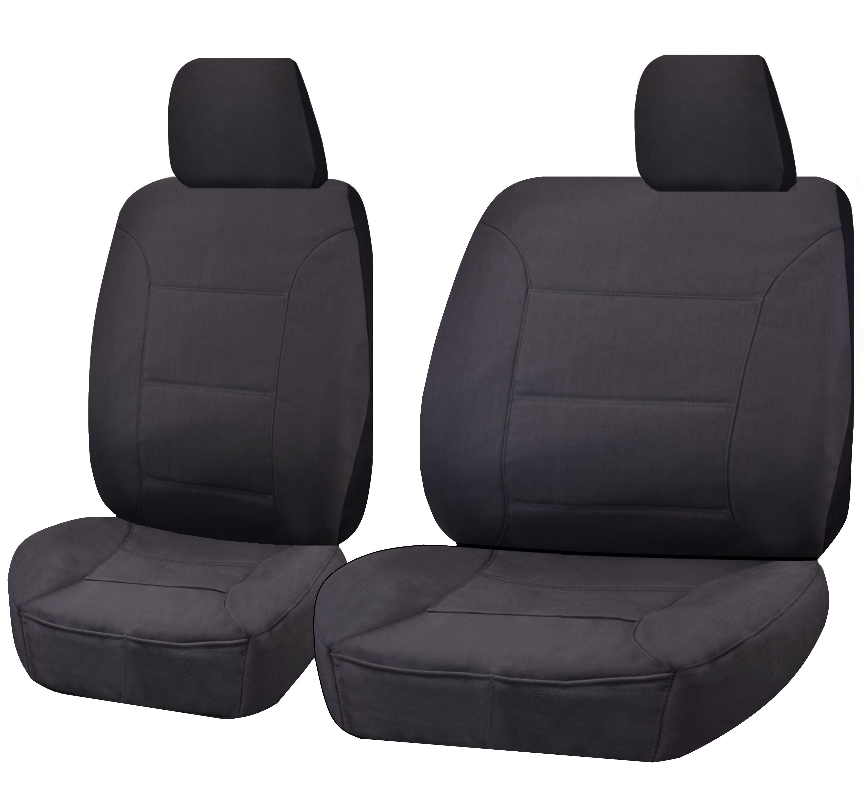 Automotive Parts: Seat Covers for TOYOTA LANDCRUISER 70 SERIES VDJ 05/2008 - ON SINGLE / DUAL CAB FRONT BUCKET + _ BENCH CHARCOAL CHALLENGER