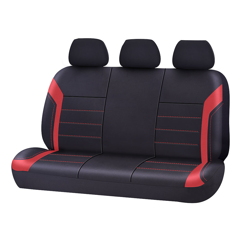 Automotive Parts: Universal Ultra Light Neoprene Rear Seat Covers Size 06/08H | Black/Red