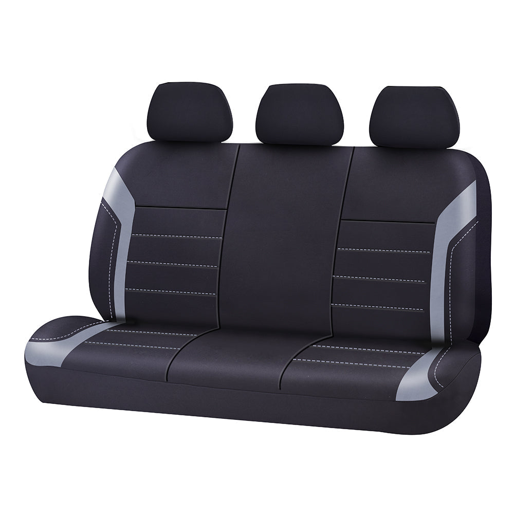 Automotive Decor: Universal Ultra Light Neoprene Rear Seat Covers Size 06/08H | Black/Grey