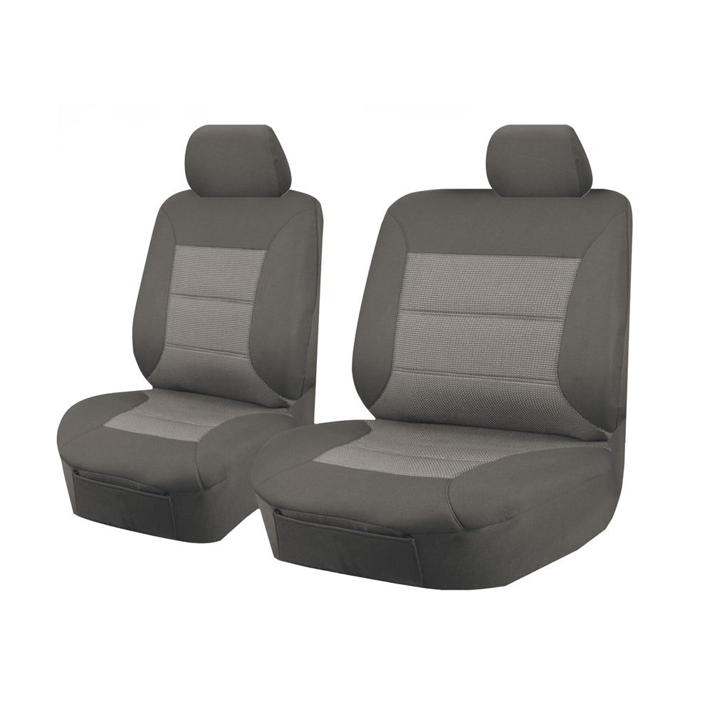 Automotive Parts: Seat Covers for TOYOTA LANDCRUISER 70 SERIES VDJ 05/2007 - ON SINGLE / DUAL CAB FRONT BUCKET + _ BENCH GREY PREMIUM