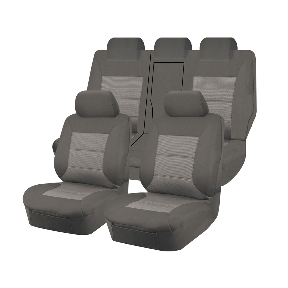 Automotive Parts: Seat Covers for MITSUBISHI OUTLANDER ZJ.ZK, ZL SERIES 11/2012 - 07/2021 4X4 SUV/WAGON 5 SEATERS FR GREY PREMIUM