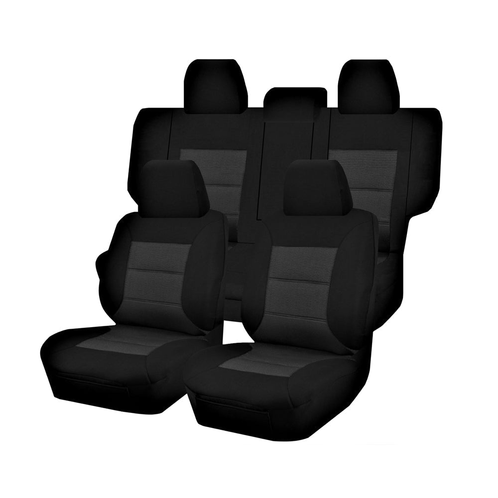 Automotive Parts: Seat Covers for MITSUBISHI PAJERO NS.NT.NW.NX SERIES 11/2006 - ON LWB 4X4 SUV/WAGON 7 SEATERS FM BLACK PREMIUM