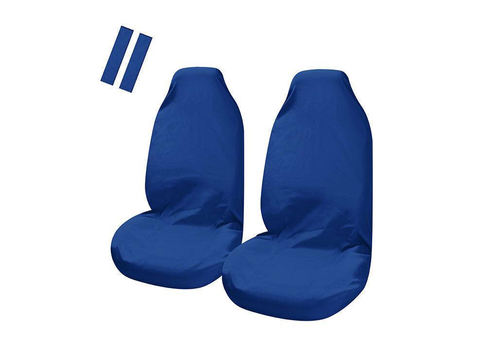 Automotive Parts: Universal Pulse Throwover Front Seat Covers - Bonus Seat Belt Buddies | Blue