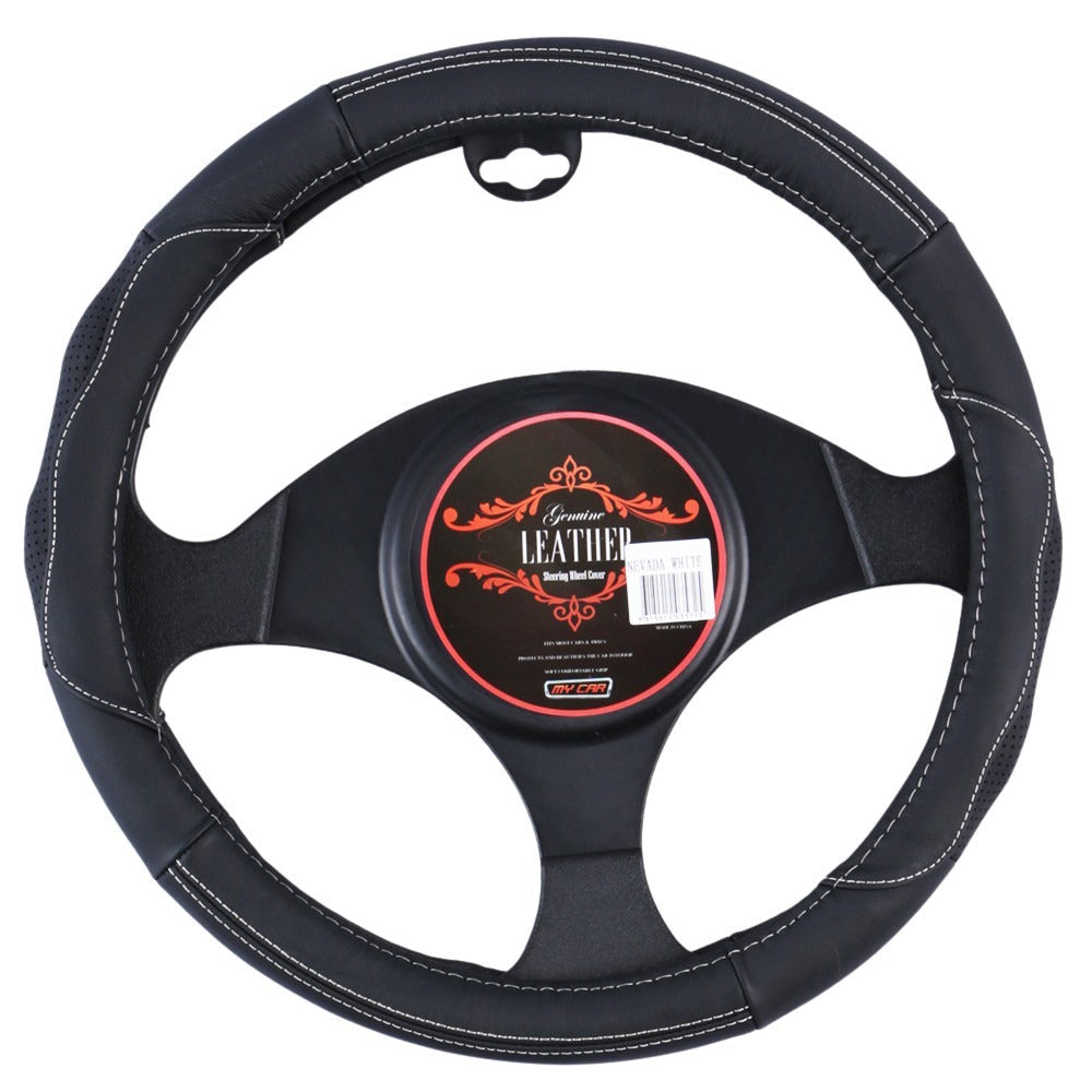 Automotive Parts: Nevada Steering Wheel Cover - Black/White [Leather]