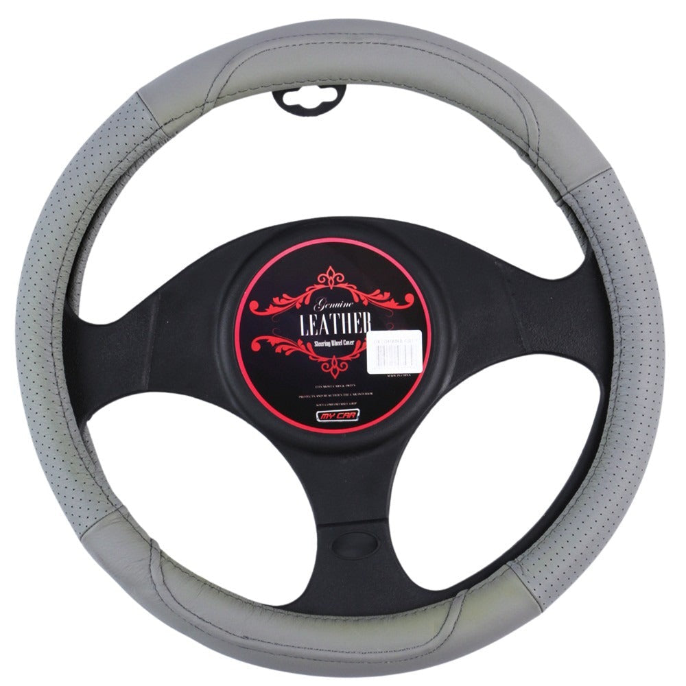 Automotive Parts: Oklahoma Steering Wheel Cover - Grey [Leather]