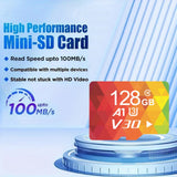 Memory Cards: 1PCS 128G Memory Cards, U3 A1 Class 10, Up To 100MB/s, Micro SD TF For Security Monitor/Full HD Video Recording/Tablet/Phone/ Surveillance Camera/Dash Camera/Car Speaker/Game Console