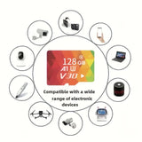 Memory Cards: 2PCS 128G Memory Cards, U3 A1 Class 10, Up To 100MB/s, Micro SD TF For Security Monitor/Full HD Video Recording/Tablet/Phone/ Surveillance Camera/Dash Camera/Car Speaker/Game Console