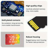 Memory Cards: 2PCS 128G Memory Cards, U3 A1 Class 10, Up To 100MB/s, Micro SD TF For Security Monitor/Full HD Video Recording/Tablet/Phone/ Surveillance Camera/Dash Camera/Car Speaker/Game Console