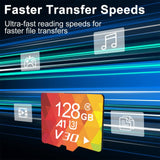 Memory Cards: 3PCS 128G Memory Cards, U3 A1 Class 10, Up To 100MB/s, Micro SD TF For Security Monitor/Full HD Video Recording/Tablet/Phone/ Surveillance Camera/Dash Camera/Car Speaker/Game Console