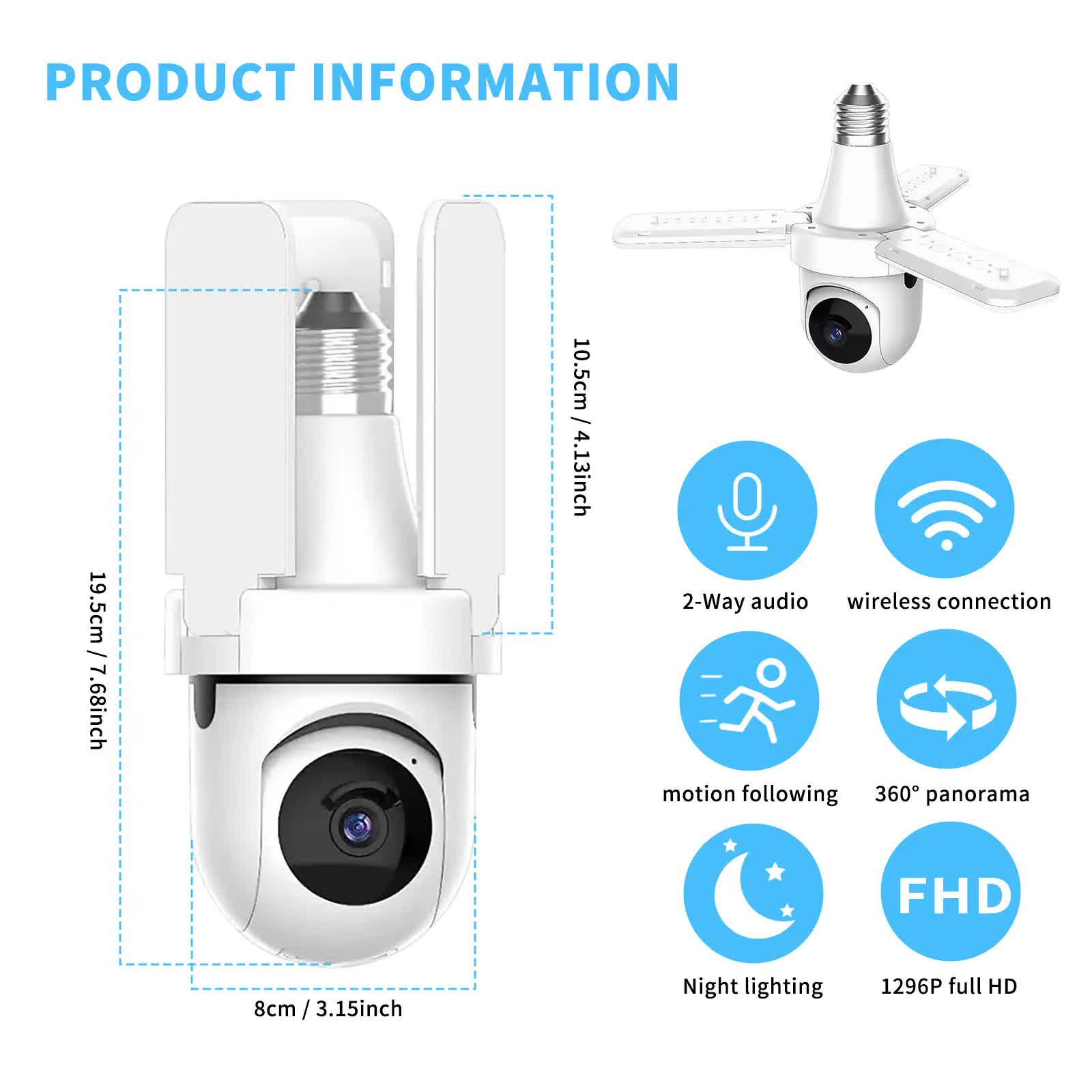 3MP dual lens security camera, suitable for home indoor and outdoor use, full-color high-definition night time, live alarm, 2-channel audio, supports 5G&2.4G WiFi, remote control through mobile app, ideal for home security and pet monitoring
