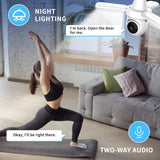 3MP dual lens security camera, suitable for home indoor and outdoor use, full-color high-definition night time, live alarm, 2-channel audio, supports 5G&2.4G WiFi, remote control through mobile app, ideal for home security and pet monitoring