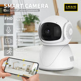 3MP dual lens security camera, suitable for home indoor and outdoor use, full-color high-definition night time, live alarm, 2-channel audio, supports 5G&2.4G WiFi, remote control through mobile app, ideal for home security and pet monitoring
