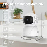 3MP dual lens security camera, suitable for home indoor and outdoor use, full-color high-definition night time, live alarm, 2-channel audio, supports 5G&2.4G WiFi, remote control through mobile app, ideal for home security and pet monitoring