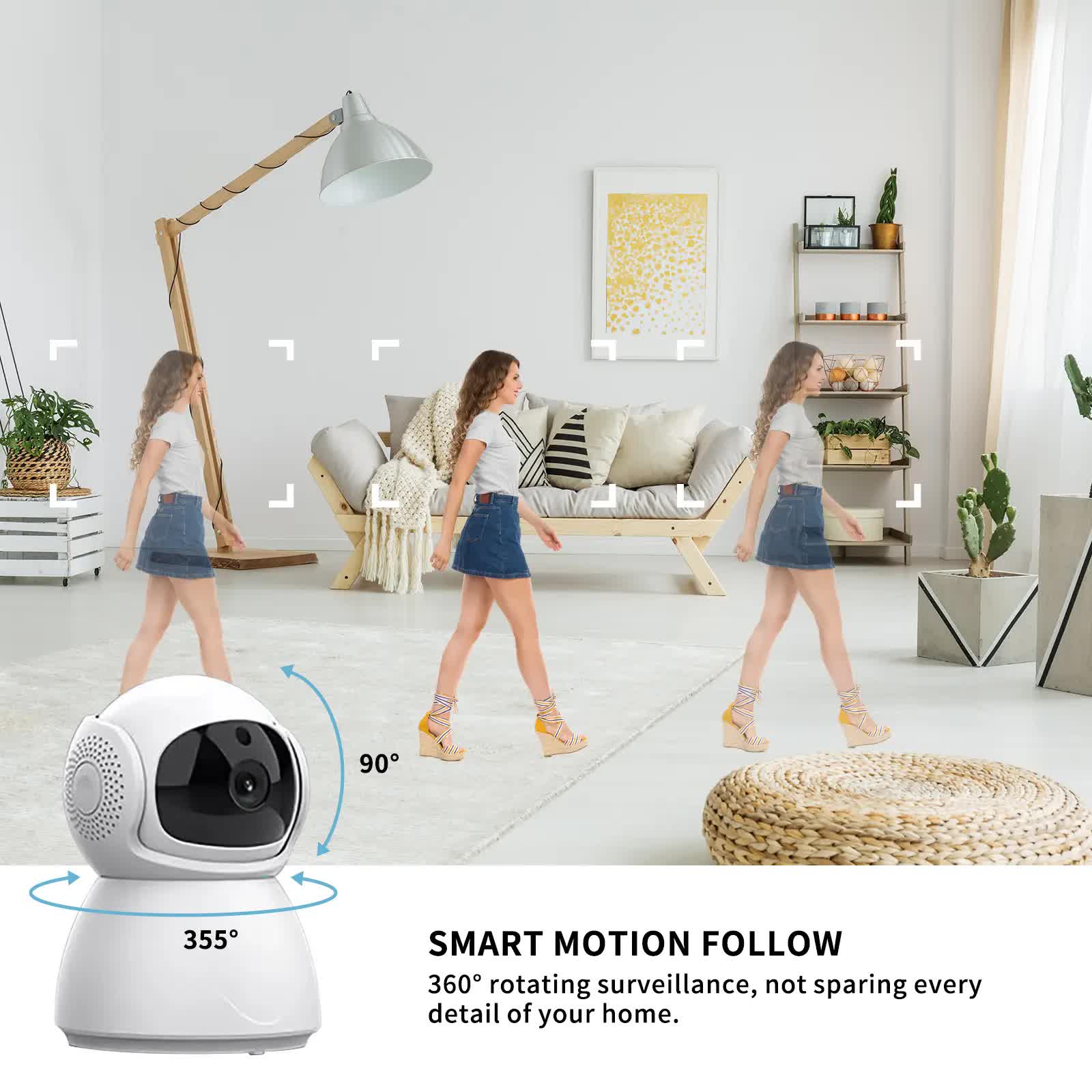 3MP dual lens security camera, suitable for home indoor and outdoor use, full-color high-definition night time, live alarm, 2-channel audio, supports 5G&2.4G WiFi, remote control through mobile app, ideal for home security and pet monitoring