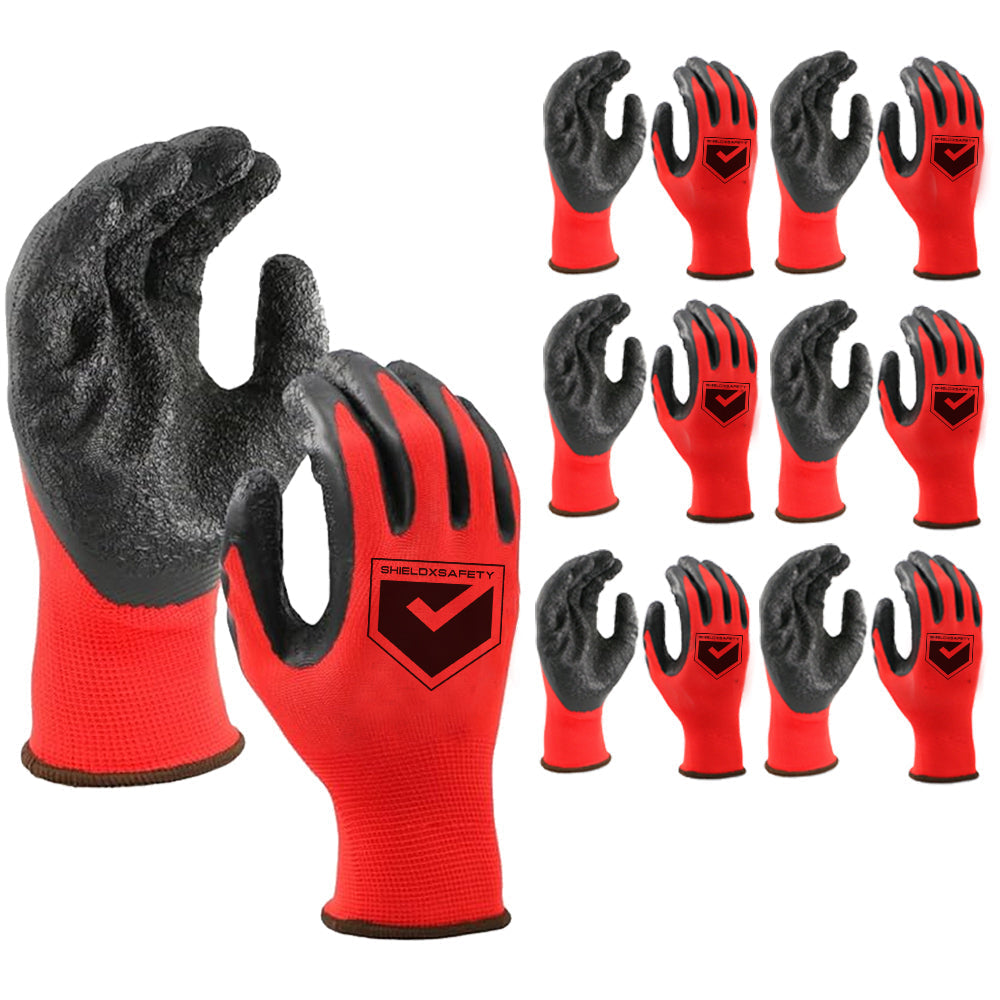 12Pcs Work Gloves Latex Coated General Purpose Hand Protection Garden Mechanic-2XL