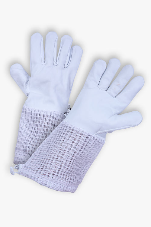 Protective Equipment: Beekeeping Bee Gloves Goat Skin 3 Mesh Ventilated Gloves-S