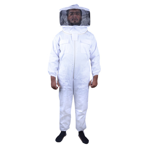 Beekeeping: Beekeeping Bee Full Suit Standard Cotton With Round Head Veil  L