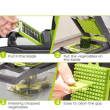 14-in-1 Vegetable Chopper (11 Blades+Square Tool)