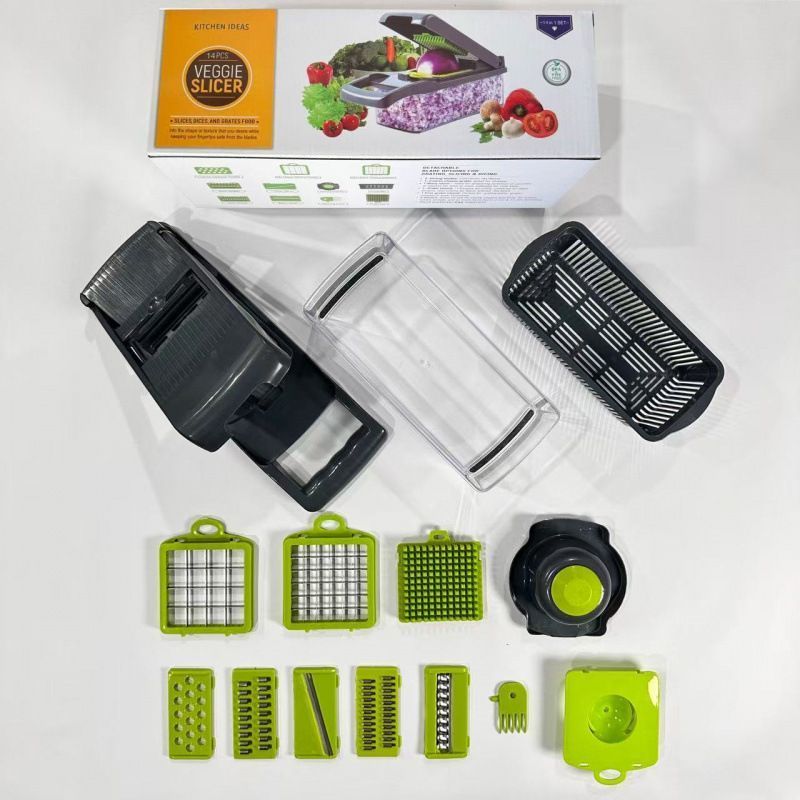 14-in-1 Vegetable Chopper (3 Blades+Square Tool)