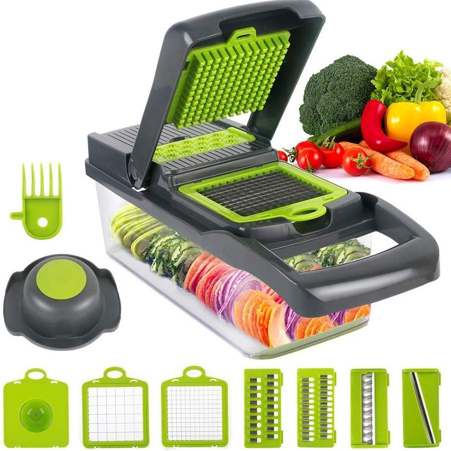 14-in-1 Vegetable Chopper (3 Blades+Square Tool)
