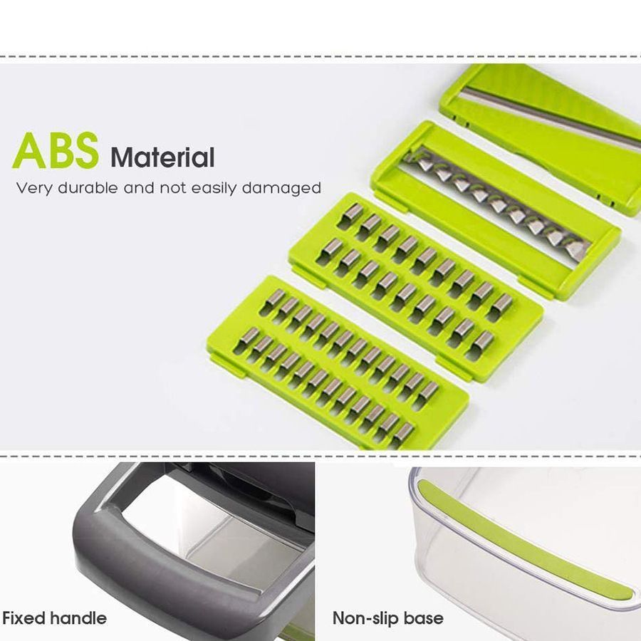 16-in-1 Vegetable Chopper (11 Blades+Spoon-shaped Tool)
