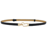 2-Pack Dark-Brown Adjustable Skinny Belt with Heart Buckle