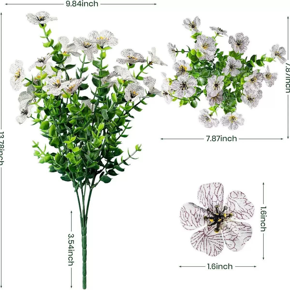 7 Heads 35 Mesh Eucalyptus Violet Colored 21 Bunches