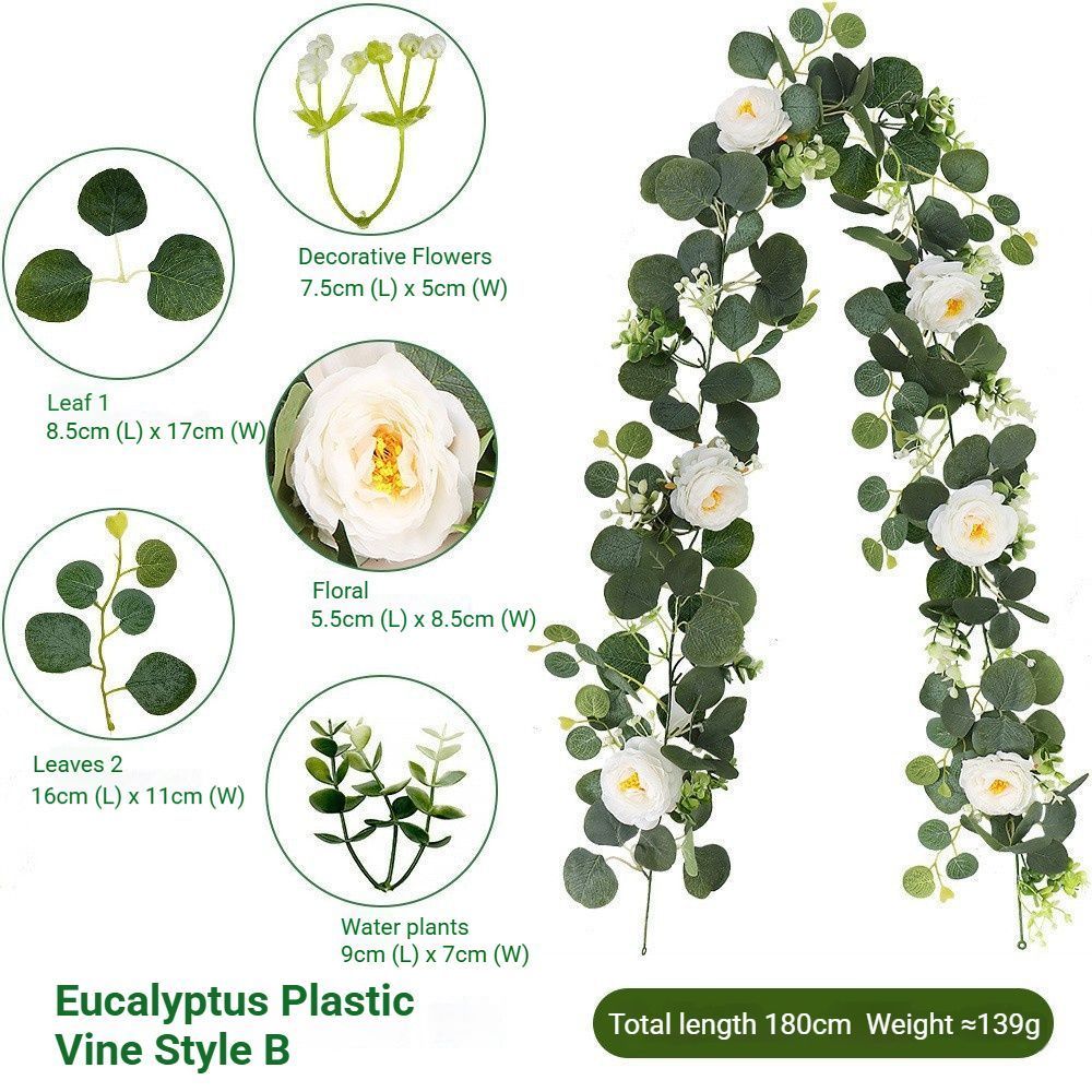 Artificial Eucalyptus Vine Deep pink