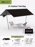 black Canopy Version-Canopy+Folding Table+2 Moon Chairs