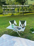 Black Ground Mat Version-Ground Mat+Folding Table+2 Moon Chairs