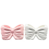 Bowknot Double‑Slot Toothbrush Storage Holder - white