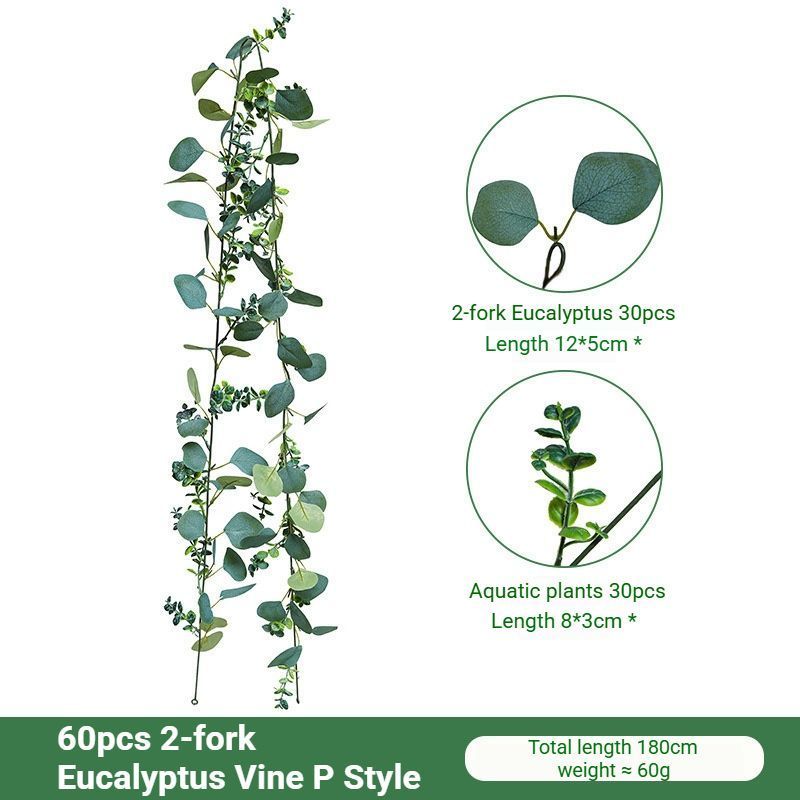 Eucalyptus Aquatic Vine - 60 Heads 2 Forks - P