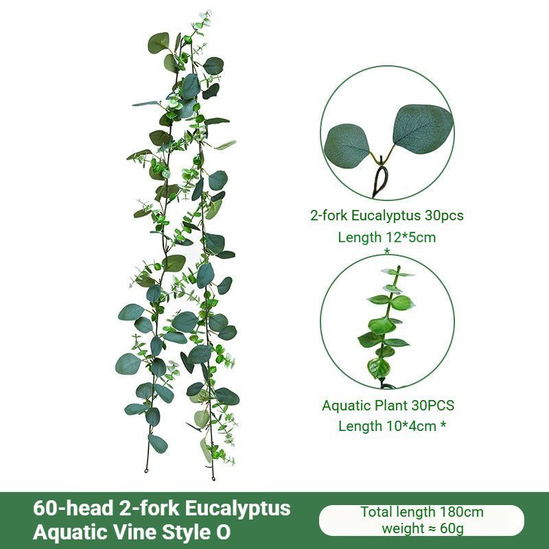 Eucalyptus Aquatic Vine - 60 Heads 2 Forks - O