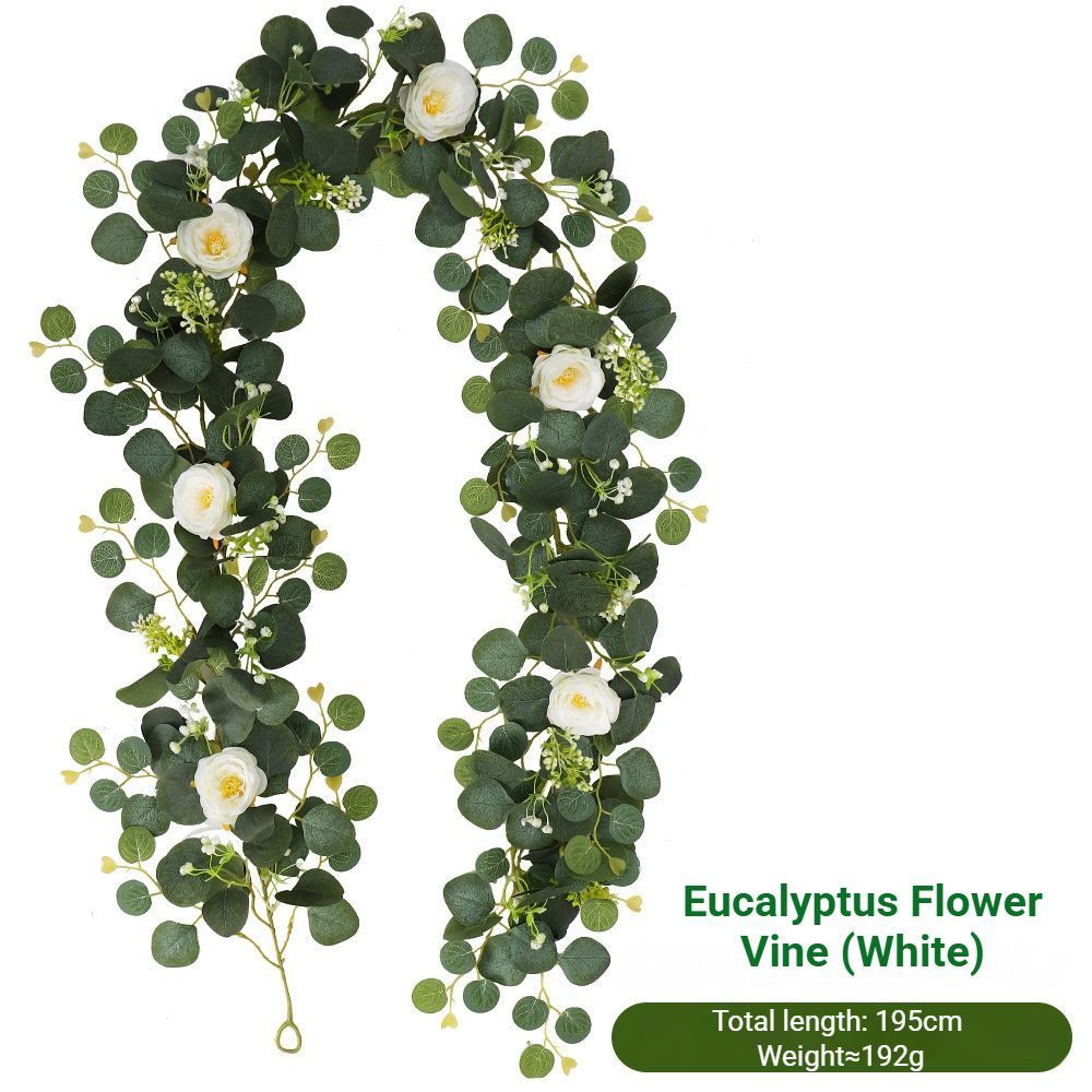Eucalyptus with Flowers - 72 Heads-white