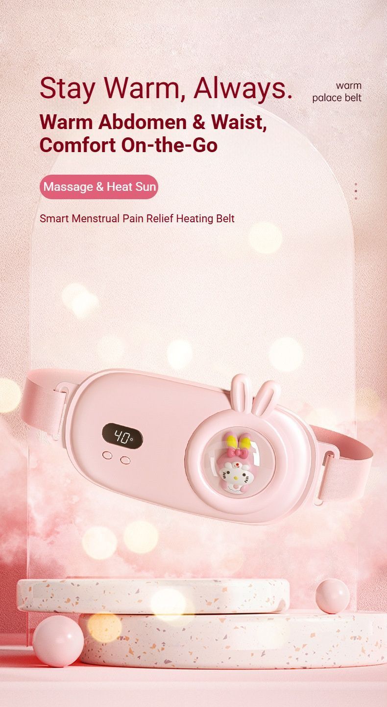 Heated Period Relief Waist Belt Pink Little Rabbit