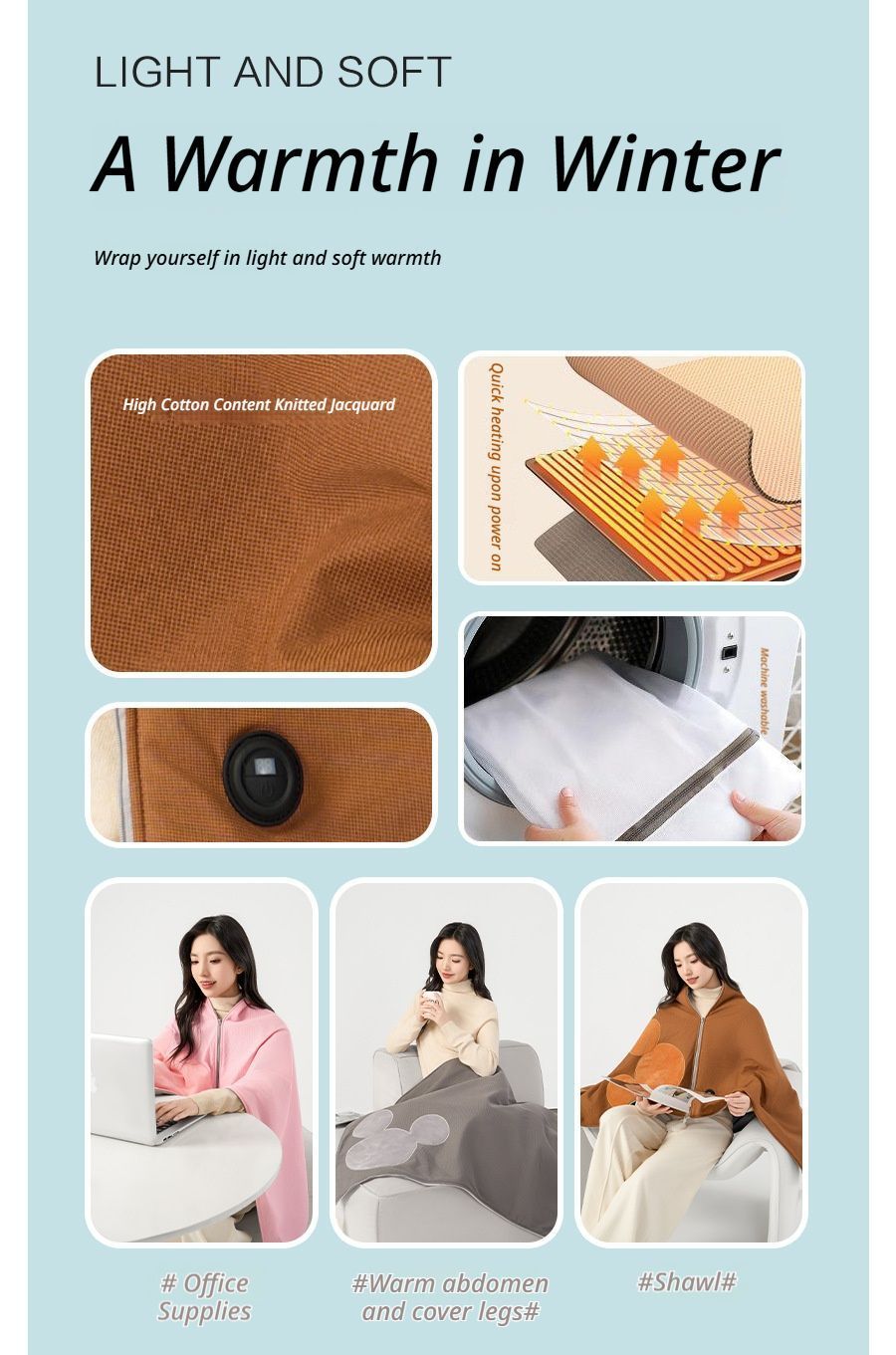 Heating Shawl - Pink