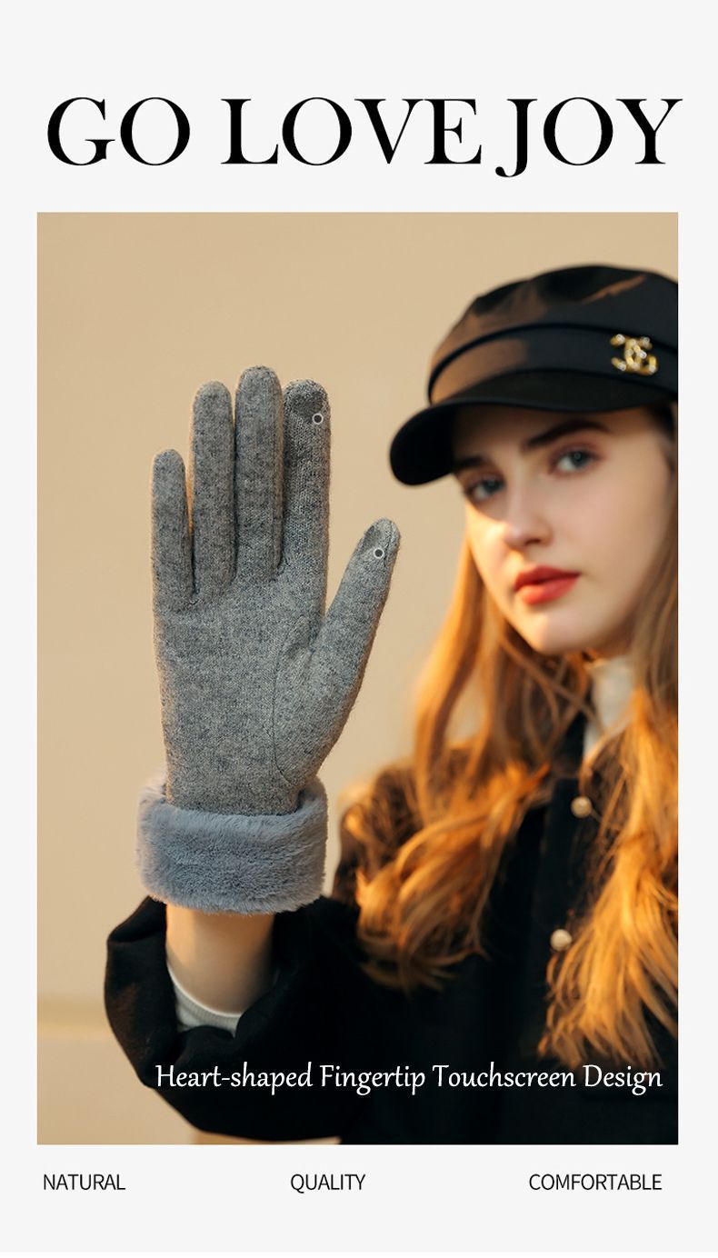 Ladies Winter Warm Cashmere Gloves DY36 Dai Yue Black