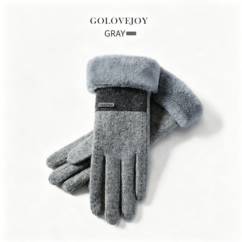 Ladies Winter Warm Cashmere Gloves DY50 Gray