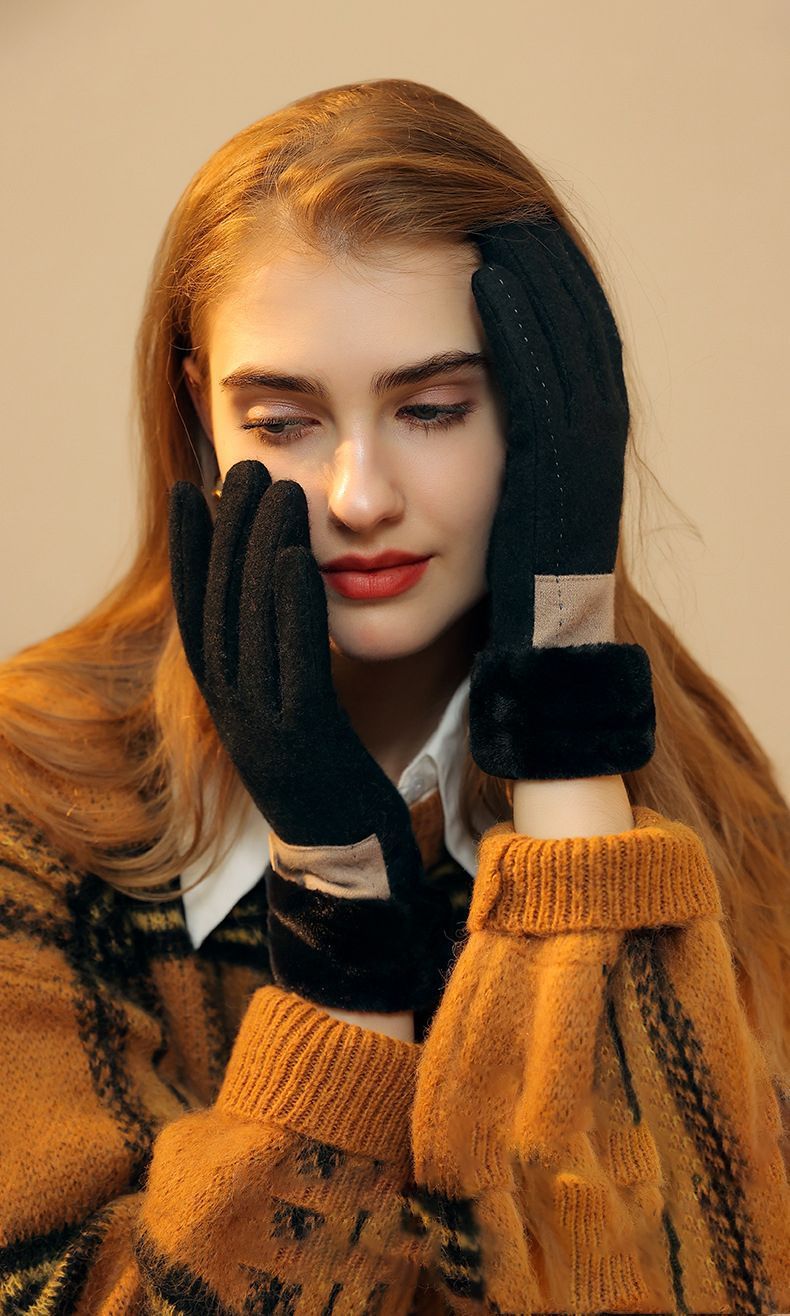 Ladies Winter Warm Cashmere Gloves DY50 Gray