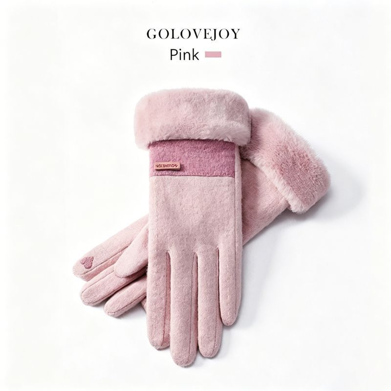 Ladies Winter Warm Cashmere Gloves DY50 Pink