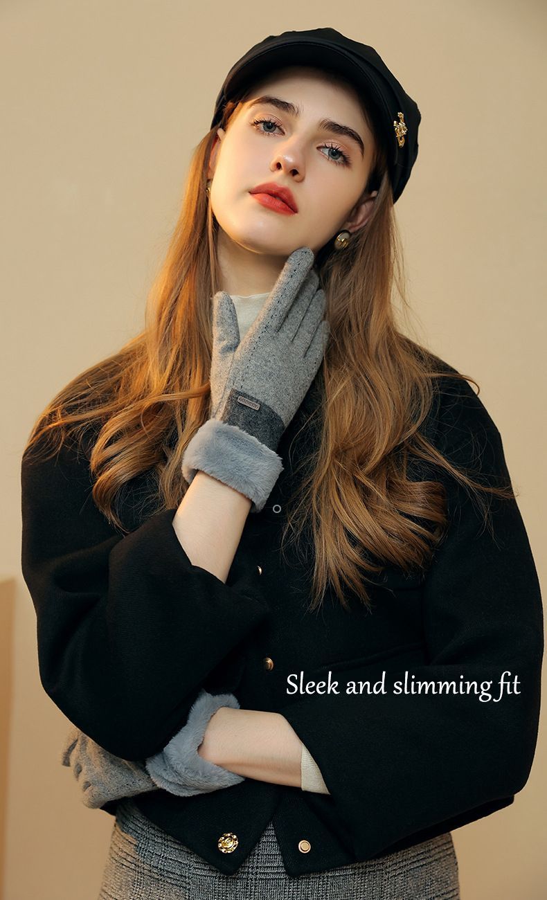 Ladies Winter Warm Cashmere Gloves DY50 Pink
