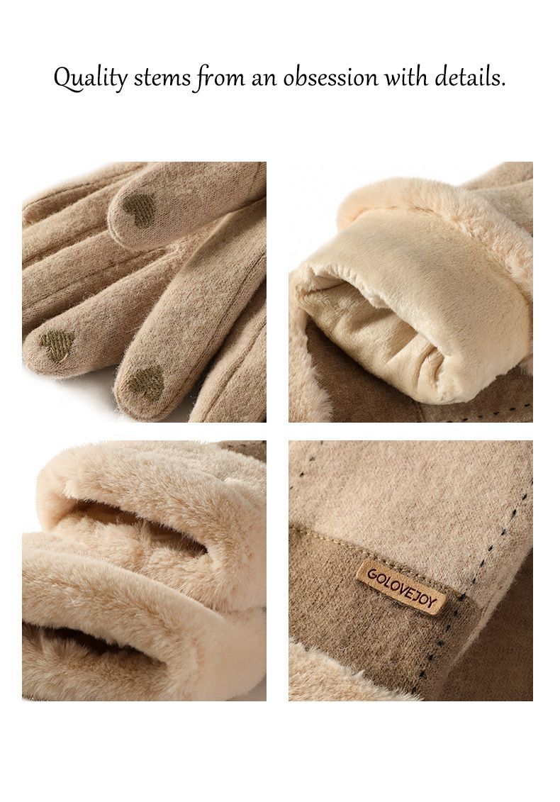 Ladies Winter Warm Cashmere Gloves DY50 Pink