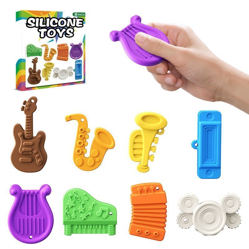 Musical Sensory Stone Toys - 8-piece Set