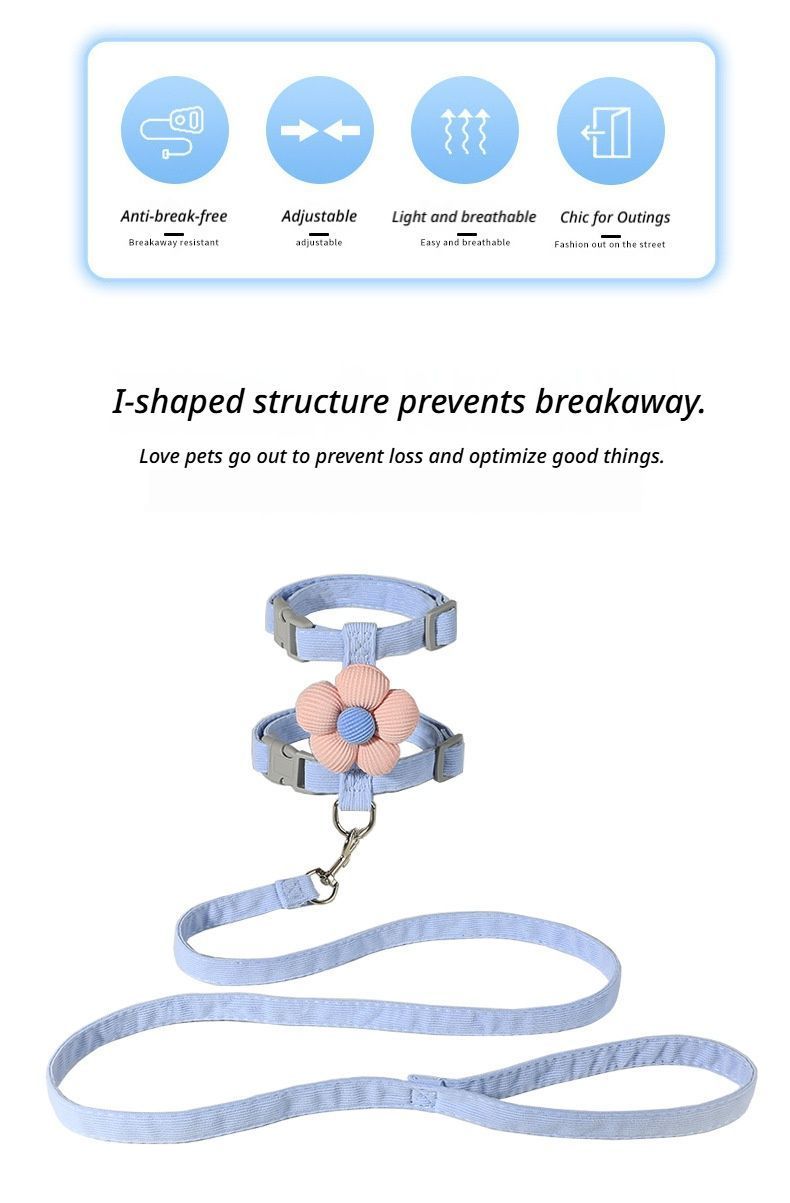 Pet Harness-pink+1.8m Leash+Size S