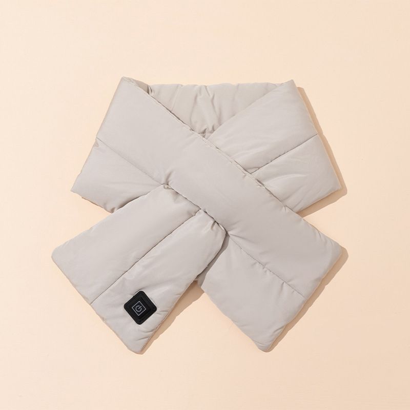 Rechargeable Thickened Heated Scarf Light Gray